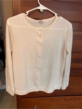 Quince Women's Cream Button-Front Cashmere Cardigan